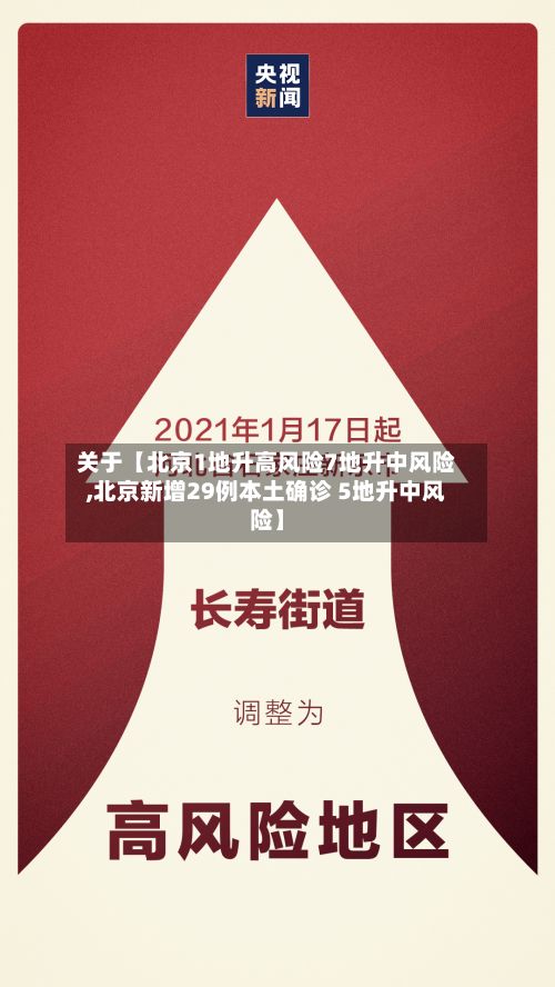 关于【北京1地升高风险7地升中风险,北京新增29例本土确诊 5地升中风险】