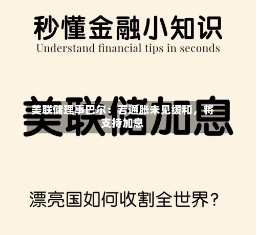 美联储理事巴尔：若通胀未见缓和	，将支持加息-第1张图片