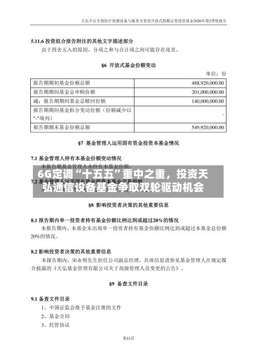 6G定调“十五五	”重中之重，投资天弘通信设备基金争取双轮驱动机会-第3张图片