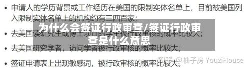 为什么会签证行政审查/签证行政审查是什么意思-第3张图片