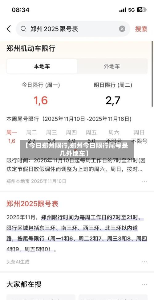 【今日郑州限行,郑州今日限行尾号是几外地车】