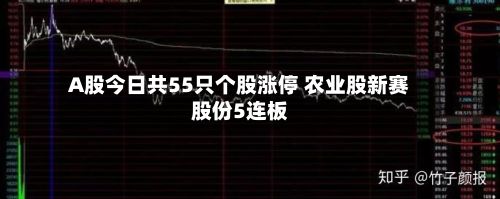 A股今日共55只个股涨停 农业股新赛股份5连板