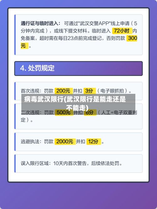 病毒武汉限行(武汉限行是能走还是不能走)