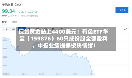 现货黄金站上4400美元！有色ETF华宝（159876）60只成份股全部盈利，中报业绩提振板块情绪！