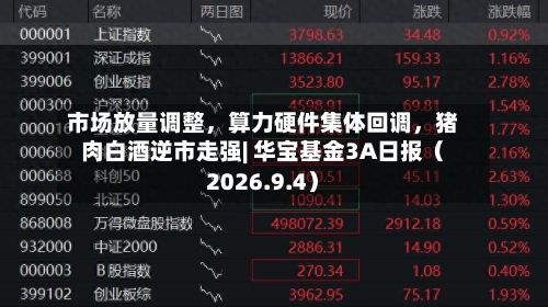 市场放量调整，算力硬件集体回调，猪肉白酒逆市走强| 华宝基金3A日报（2026.9.4）-第1张图片