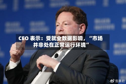 CEO 表示：受就业数据影响，“市场并非处在正常运行环境”