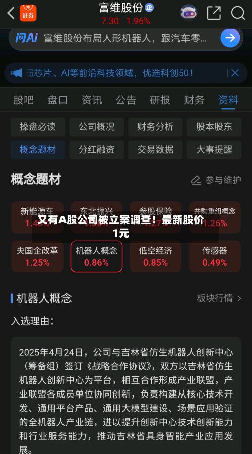 又有A股公司被立案调查！最新股价1元-第1张图片