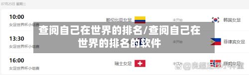 查阅自己在世界的排名/查阅自己在世界的排名的软件