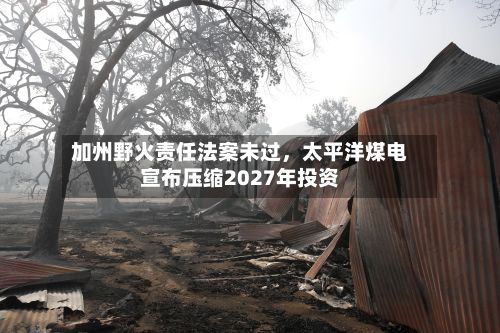 加州野火责任法案未过，太平洋煤电宣布压缩2027年投资