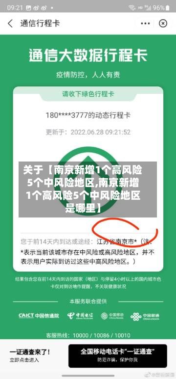 关于【南京新增1个高风险5个中风险地区,南京新增1个高风险5个中风险地区是哪里】