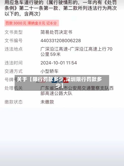 关于【限行罚款多少,深圳限行罚款多少】-第3张图片
