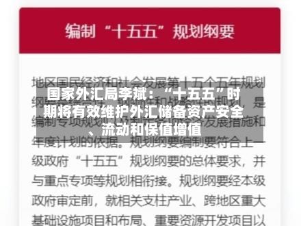 国家外汇局李斌：“十五五”时期将有效维护外汇储备资产安全、流动和保值增值