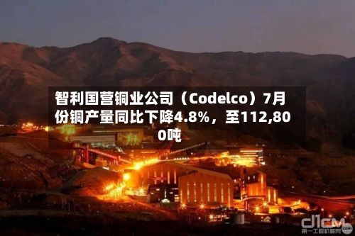 智利国营铜业公司（Codelco）7月份铜产量同比下降4.8%	，至112,800吨-第2张图片