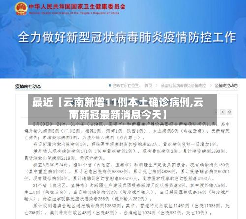 最近【云南新增11例本土确诊病例,云南新冠最新消息今天】-第3张图片