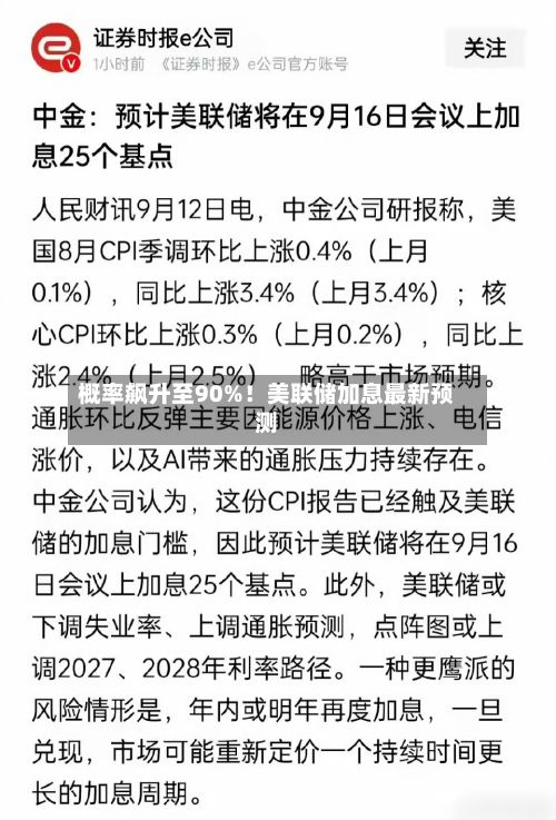 概率飙升至90%！美联储加息最新预测-第2张图片