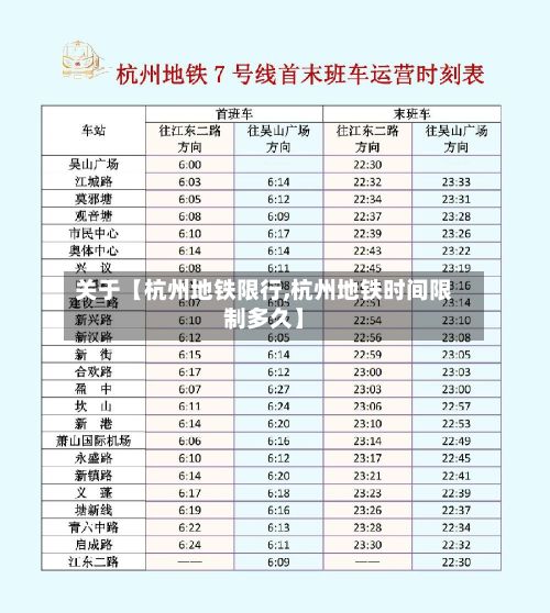 关于【杭州地铁限行,杭州地铁时间限制多久】