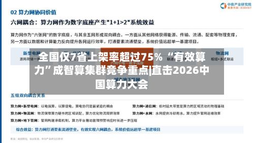 全国仅7省上架率超过75% “有效算力”成智算集群竞争重点|直击2026中国算力大会-第3张图片