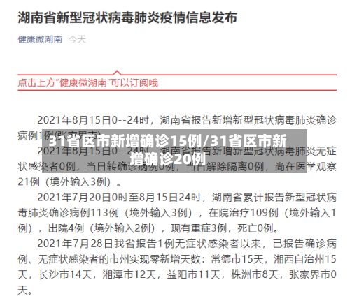 31省区市新增确诊15例/31省区市新增确诊20例-第2张图片