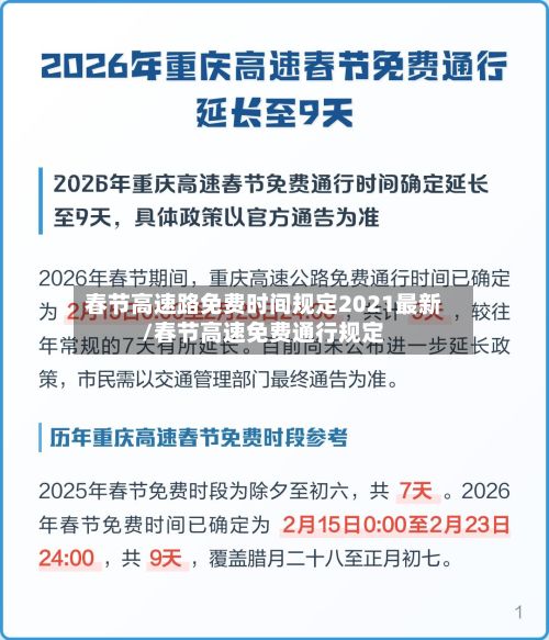 春节高速路免费时间规定2021最新/春节高速免费通行规定-第3张图片