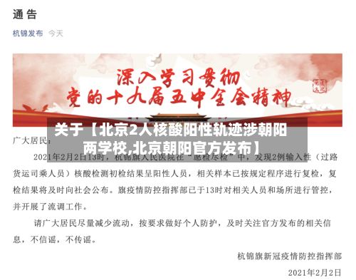 关于【北京2人核酸阳性轨迹涉朝阳两学校,北京朝阳官方发布】-第2张图片