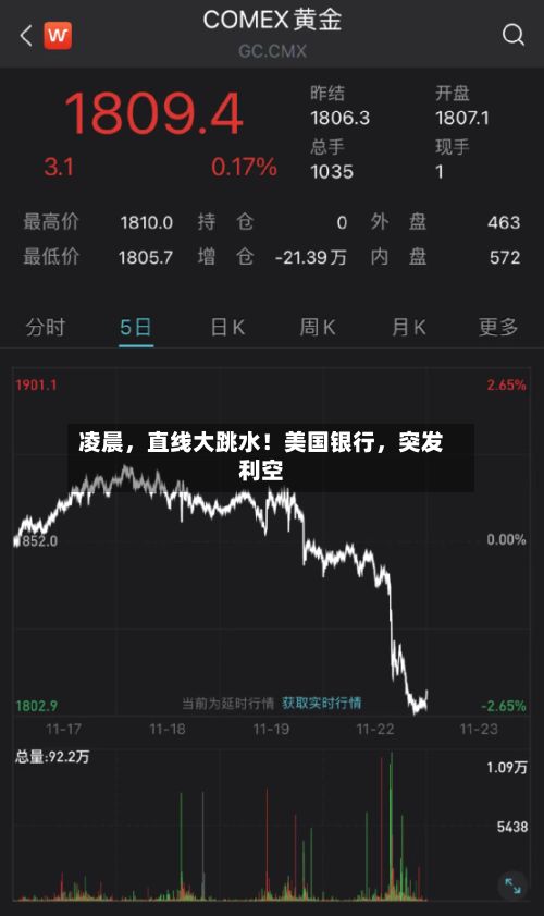 凌晨，直线大跳水！美国银行	，突发利空-第3张图片