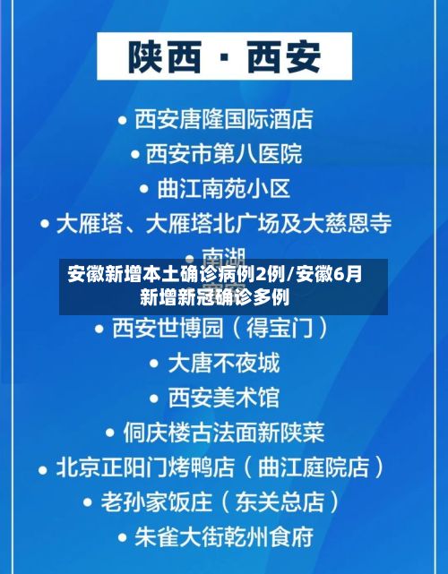 安徽新增本土确诊病例2例/安徽6月新增新冠确诊多例-第2张图片