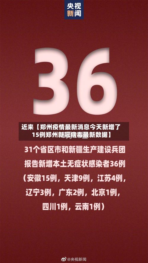近来【郑州疫情最新消息今天新增了15例郑州新冠病毒最新数据】
