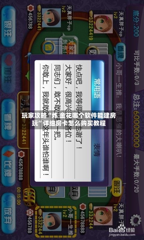 玩家攻略“炸 金花哪个软件能建房玩”详细房卡怎么购买教程-第3张图片